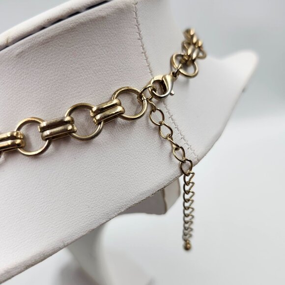 Smokey Grey and Pale Blue Rhinestone Jeweled Necklace - Picture 9 of 10